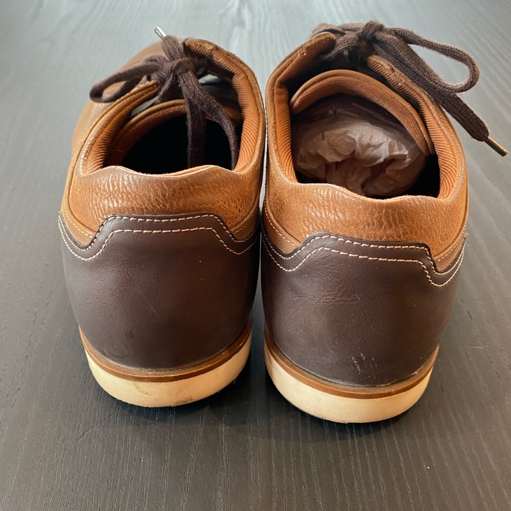 Aldo Brown Two Tone Canvas & Leather Oxford Shoe Size 9.5 - Picture 7 of 9